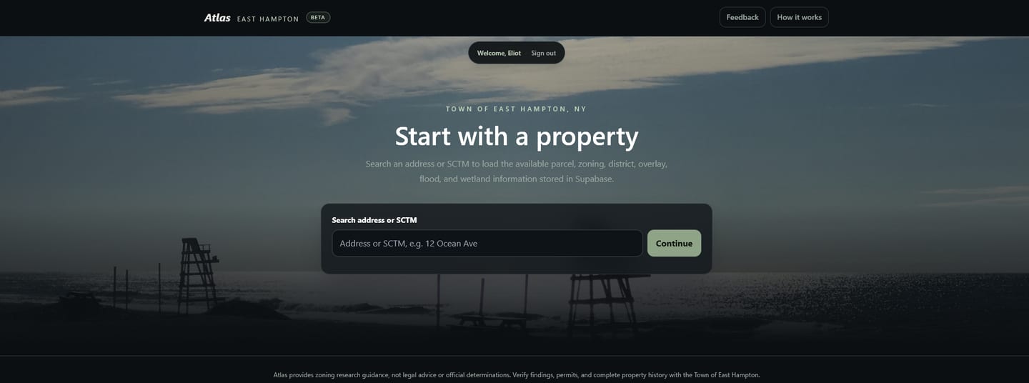 Atlas property search interface