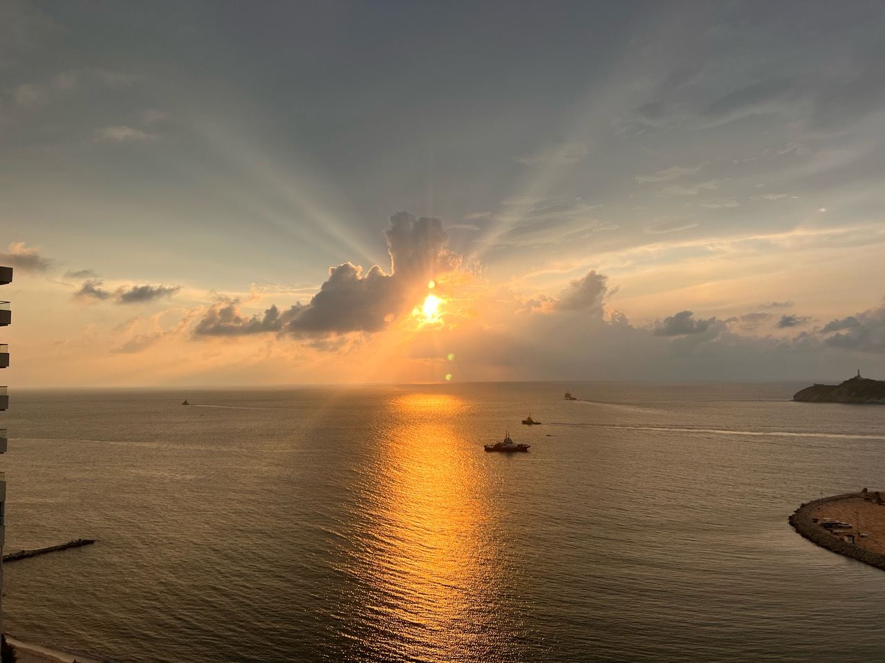 Eliot Fisher’s photograph of a harbor at golden hour